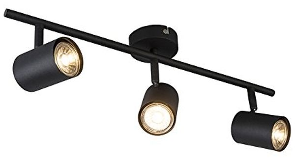 Qazqa LED Aufbaustrahler Jeana, ohne Leuchtmittel, Warmweiß, QAZQA Aufbau­spot, gu10, Schwarz, Stahl, Modern