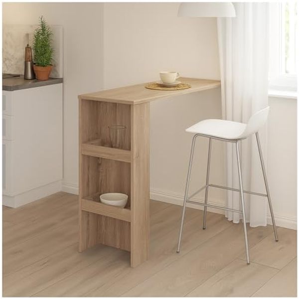 HTI-Living Bartisch Thekentisch Sonoma Thekla (Stück, 1 Bartisch), Küchentisch Wandmontage mit 2 Regalfächer