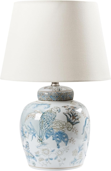 Tischlampe JAMAPA Porzellan Weiß Blau
