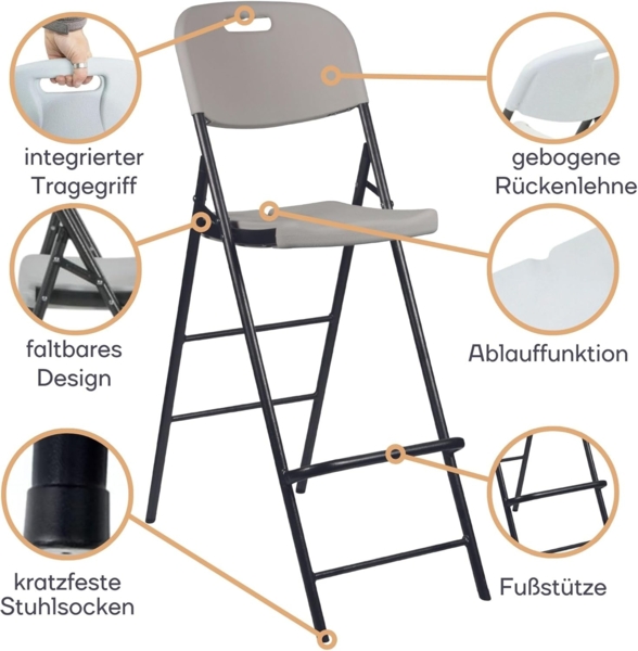 Perel BARHOCKER MIT RÜCKENLEHNE - ZUSAMMENKLAPPBAR Bild 6