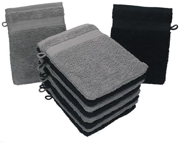 Betz Waschhandschuh 10 Stück Premium 16x21 cm Farbe anthrazit und schwarz, (10-St)