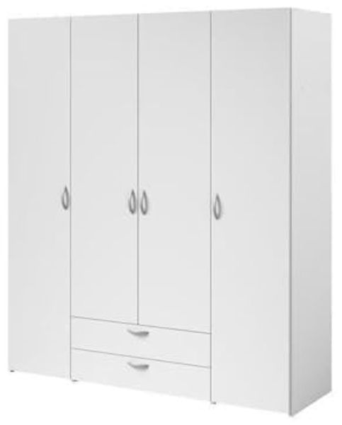 Parisot Daily 1 Kleiderschrank 4-türig Weiß 160x185 cm