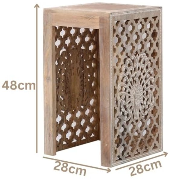 Marrakesch Orient & Mediterran Interior Beistelltisch Boho Deko Beistelltisch Hocker Blumenhocker Anula (1-St), Handarbeit Bild 3