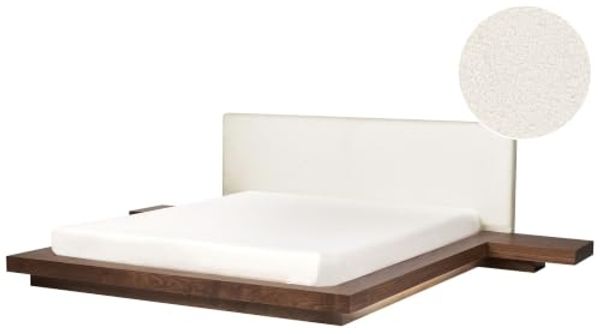 Bett mit LED ZEN 180 x 200 cm LED Kunstleder Braun