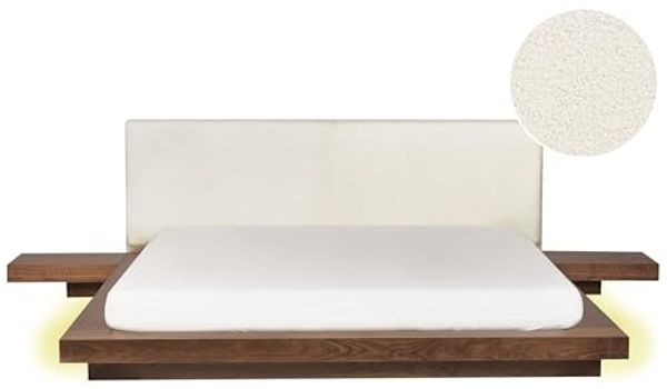 Bett mit LED ZEN 180 x 200 cm LED Kunstleder Braun