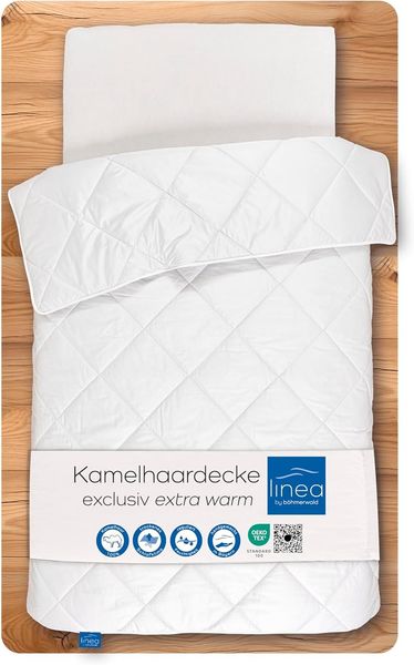 Böhmerwald Exclusiv Kamelhaardecke, allergikergeeignet, 100% Kamelhaar, Füllgewicht: 1750gr., Wärmeklasse: warm, Größe: 155x220 cm, OEKO-TEX ® STANDARD 100