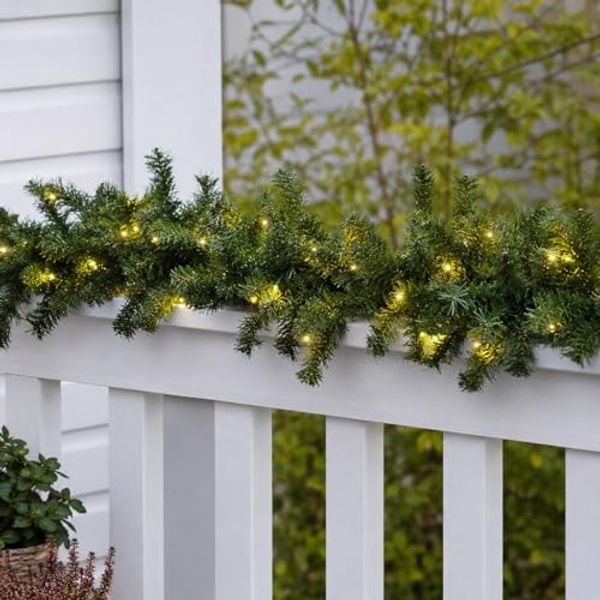 XXL Tannengirlande Weihnachtsbeleuchtung 810cm 100 LED Batteriebetr