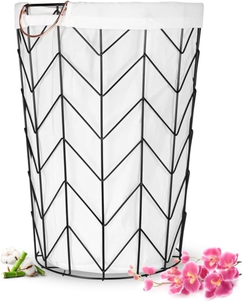 Aufbewahrungskorb aus Metall 40L Wäschekorb Wäschetonne Wäschesortierer Sammler Wäschesammler