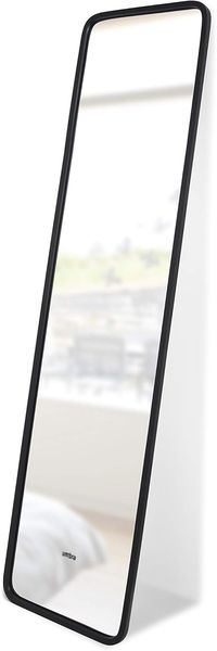 Umbra Hub Standspiegel, Ganzkörperspiegel, Garderobe, Dekospiegel, Schwarz, Spiegel, H 157 cm, 1013215-040