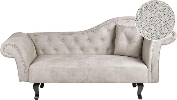 Chaiselongue Samtstoff taupe rechtsseitig LATTES II