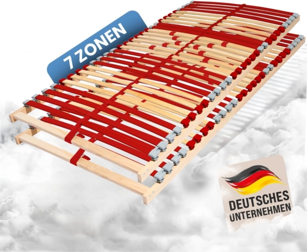 Coemo 2 Stk. Lattenrost RUBY NV 7-Zonen 28 Leisten Härtegrad verstellbar 90x200 cm Bild 1