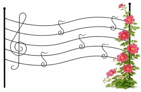DanDiBo Steckzaun 50 cm Hoch 80 cm Breit Metall Garten Teichzaun Zaunelemente Mobiler Zaun Melody Schwarz Rankhilfe Rankgitter