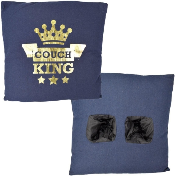 Kissen Sofakissen Couch King 43x43cm mit 2 Utensilienfächern Ablage