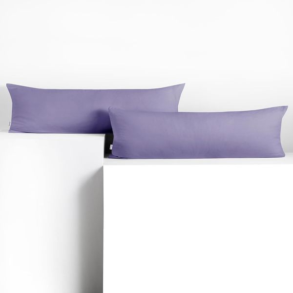DecoKing 2 Kissenbezüge 40x145 cm Jersey Baumwolle Reißverschluss Lavendel Amber