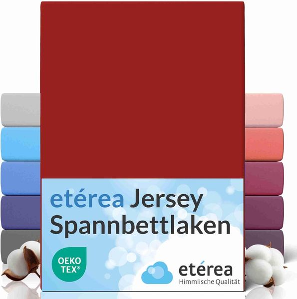 etérea Comfort Jersey Spannbettlaken Kirsche 100x200 cm - 120x200 cm