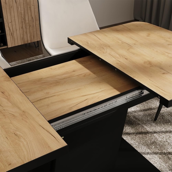 Esstisch Fenaro Goldkraft Eiche/Schwarz 120 x 80 cm ausziehbar Vicco Bild 4