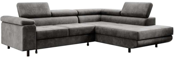 Designer Sofa Costa mit Schlaf und Klappfunktion Grau Rechts