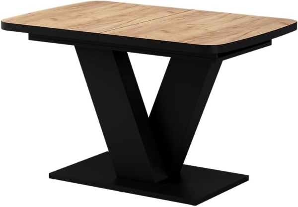 Esstisch Fenaro Goldkraft Eiche/Schwarz 120x80 cm ausziehbar Vicco