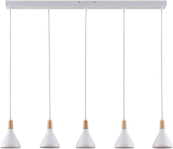 Lindby Hängeleuchte Arina, Metall, Weiß IP20, 5 x 10 W LED