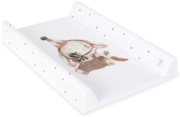 Ceba Baby® Wickelauflage Wickelunterlage - 2 Keil Wickelmulde fürs Babybett 70x50 cm - Wickeltischauflage mit OEKO-TEX® Standard 100 - Made in EU - Wasserdicht und Abwaschbar - Clown-Häschen