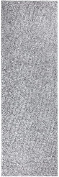 carpet city Shaggy Hochflor Teppich - Läufer 80x300 cm - Grau - Langflor Flurteppich - Einfarbig Uni Modern - Flauschig-Weiche Teppiche Schlafzimmer Deko Bild 2