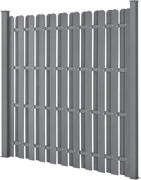WPC Gartenzaun 185x193 cm Grau [neu. holz]