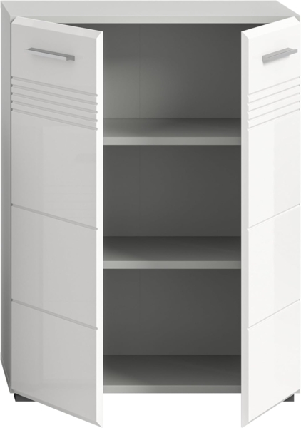 Midischrank Copa - Weiß Hochglanz / Hellgrau Bild 5