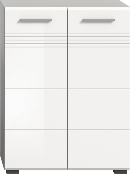 Midischrank Copa - Weiß Hochglanz / Hellgrau Bild 4
