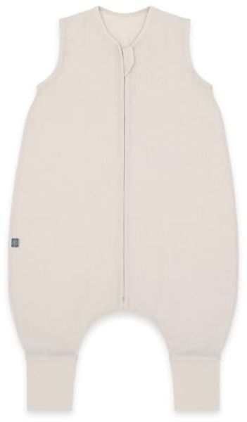 emma & noah Baby Schlafsack mit Füßen 0. 5 TOG, Leinen Schlafsack mit Beinen für den Sommer, 100% Leinen, OEKO-TEX Zertifiziert, Stampelsack für Neugeborene (Essential Beige, 110)