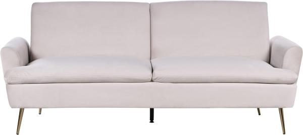 Schlafsofa VETTRE Helles Beige Samtstoff