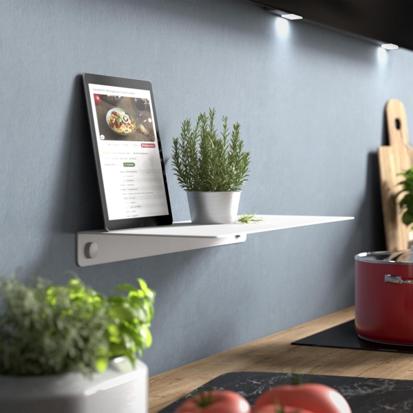 SO-TECH® Deko-Wandregal Design Wandboard Schweberegal HOVER aus Stahl 35 x 13 cm, 1-tlg, 30 mm Höhe, weiß, 1 Stück, inkl. Befestigungsset Bild 4