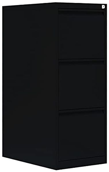 Stahl Büro Hängeregistratur Schrank Bürocontainer 101 x 40 x 62 cm (HxBxT) mit 3 Schüben, einbahnig Schwarz 560319