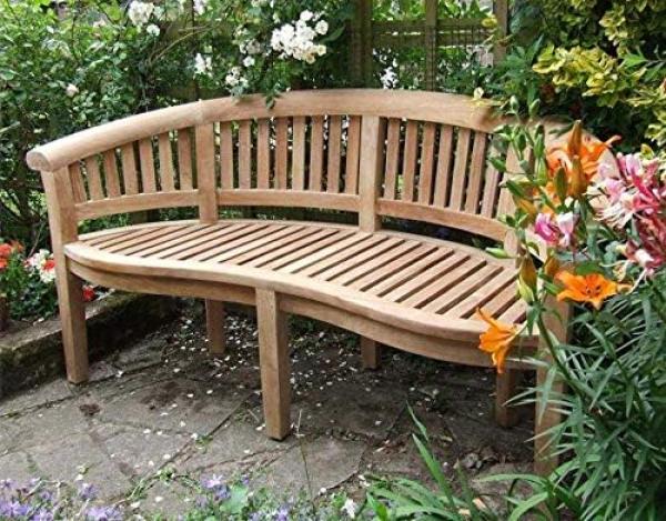 Bananenbank Avellino Teak Massivholz - Breite: 180 cm