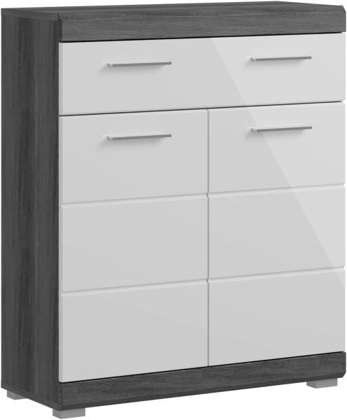 Unterschrank Stirling / Scout, Holzwerkstoff, Grau, Weiß, 74 x 88 x 31 cm