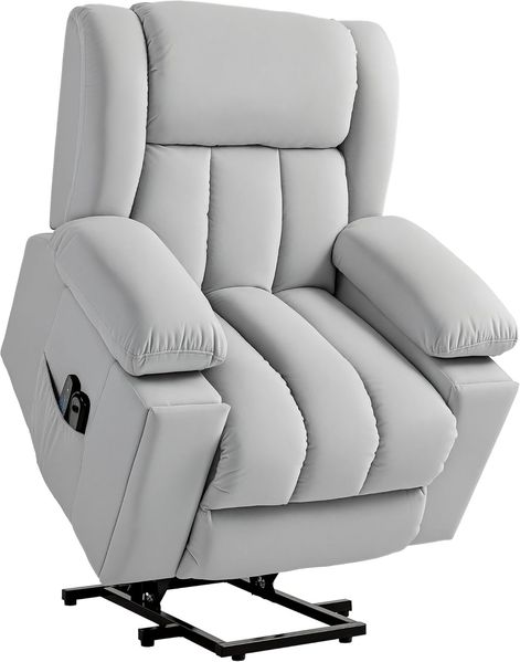HOMCOM Massagesessel Elektrisch Relaxsessel mit Massage-/ Wärme-/Liegefunktion (Fernsehsessel mit Aufstehhilfe, 1-St, TV-Sessel), mit Becherhalter, Stautraum, USB-Anschlüssen und Fernbedienung