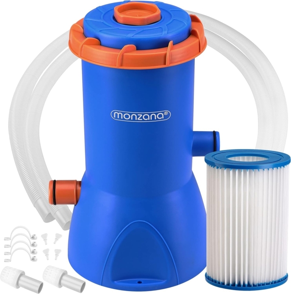 Poolpumpe, 90 W, 340 x 270 x 270 mm, blau-orange