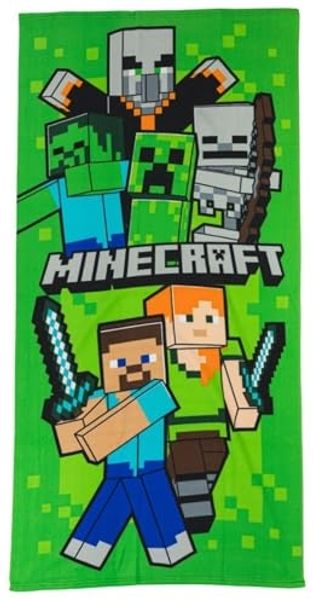 Minecraft Strandtuch MInecraft Gamer Steve Alex Creeper Mikrofaser Badetuch Strandtuch, 70x140 cm