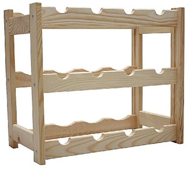 Modo24 Weinregal Flaschenregal Holzregal Flaschenständer Varianten 12 bis 77 Flaschen, RW1 Getränkeregal, 4 Farben, FSC Holz Nachhaltig