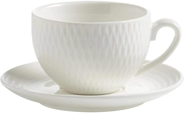 Maxwell & Williams Diamonds round Espressotasse mit Untertasse, Porzellan, DV0029