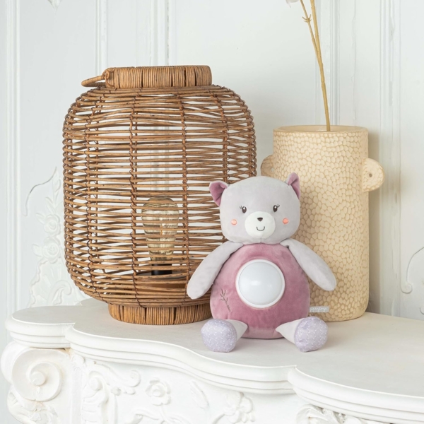 GIPSY Toys – Katze – Nachtlicht – Plüschtier – Serie "Bamboo" – 26 cm S/Karte – Grau und Rosa – 1. Alter Bild 3