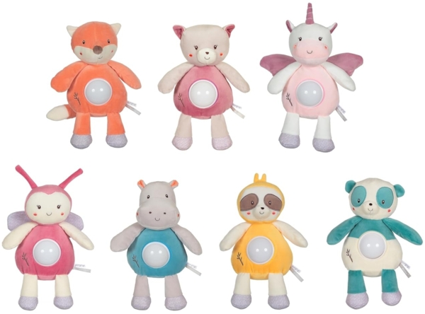 GIPSY Toys – Katze – Nachtlicht – Plüschtier – Serie "Bamboo" – 26 cm S/Karte – Grau und Rosa – 1. Alter Bild 2