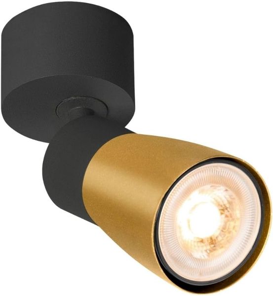 SLV PURI 2.0 Dome, Wand- und Deckenaufbauleuchte, 1x max. 6W GU10, schwarz / gold - Wand- und Deckenleuchten