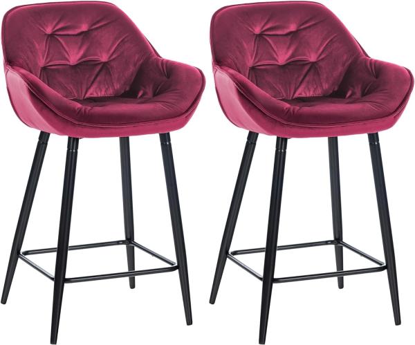 2er Set Barhocker Gibson 76 Samt (Farbe: lila)