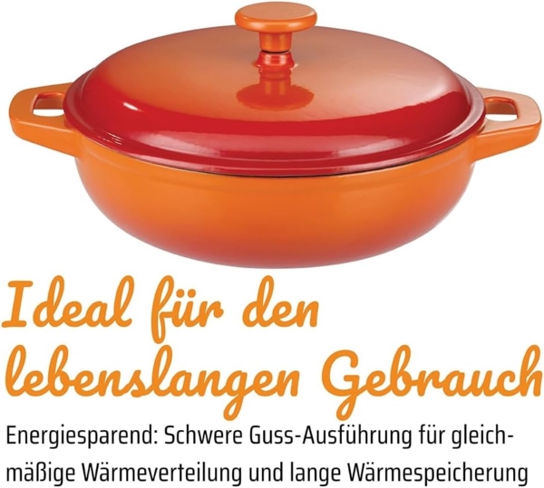 GSW Schmortopf Orange Shadow, Gusseisen (1-tlg), Induktion Bild 3