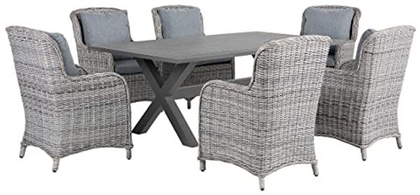 Essgruppe für 6 Personen CASCAIS 200x105x74 cm Grau