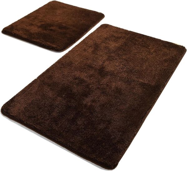 Badteppich-Set, 2-teilig, Braun