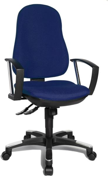 Topstar 9020AG26, Trend SY 10, Bürostuhl, Schreibtischstuhl, ergonomisch, mit Armlehnen, Bezugsstoff blau