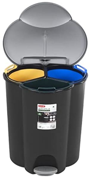 Curver Mülleimer 254540, Abfalleimer 40L Treteimer Müllsortierung