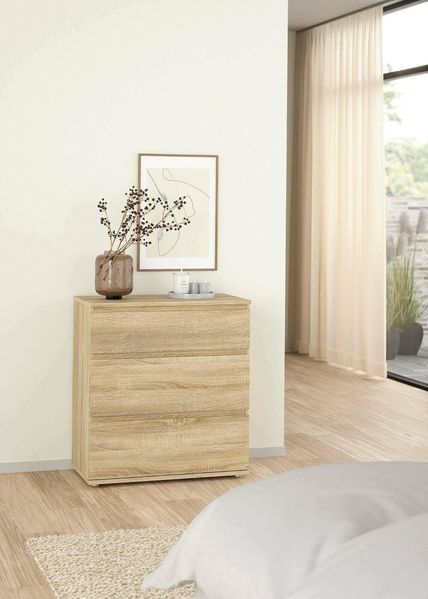 Dmora - Kommode Pomme, Mehrzweckkommode, Schlafzimmerkommode, Schrank mit Schubladen, 77x40 h84 cm, Eiche