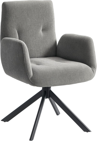 HOMCOM Relaxsessel Drehbar Sessel mit Armlehne, Wolle-Leinenoptik (Loungesessel, 1-St, Polsterstuhl), für Wohnzimmer, Schlafzimmer, Dunkelgrau